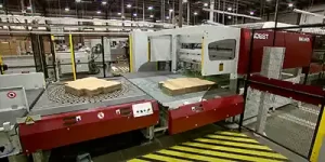 Bobst Palletizer dual turntables orient and position each batch to create the preprogrammed load.